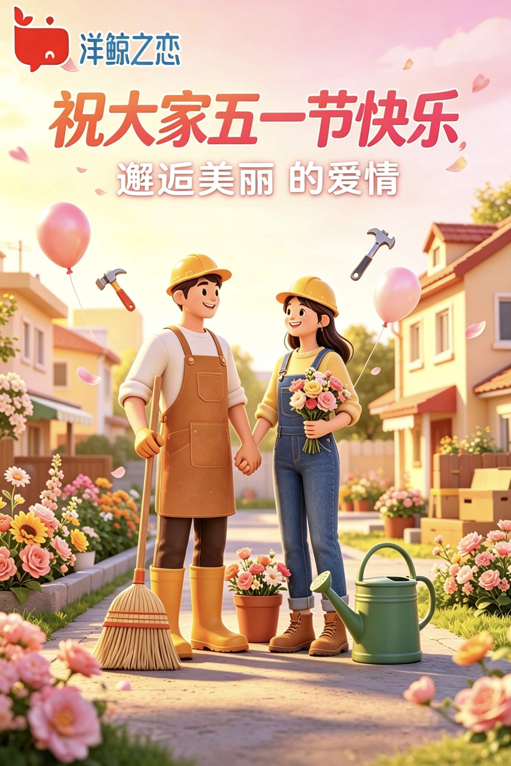 洋鲸婚恋祝大家五一劳动节快乐！